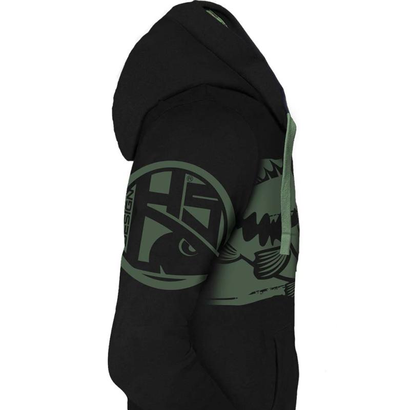 Hotspot Design Hoodie Black Bass with camo detail - Size M