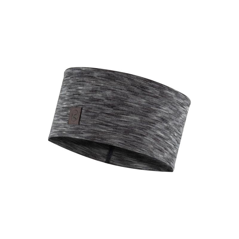 Buff Merino Wide Headband Multistripes Fog Grey