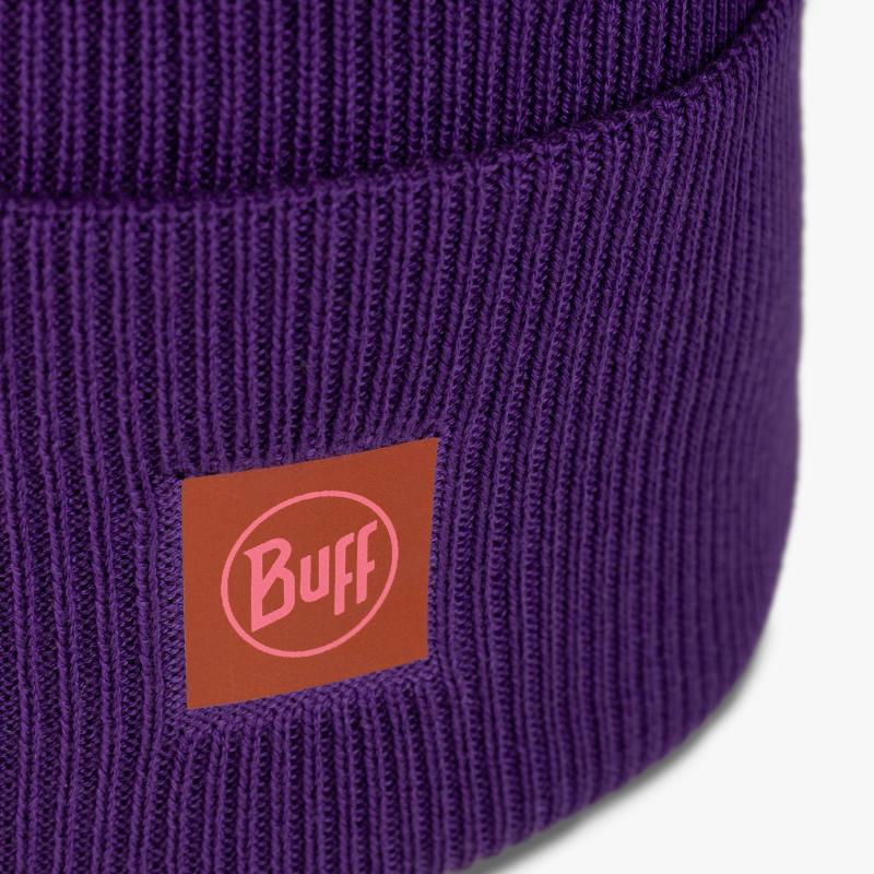 Buff Crossknit Beanie Purple