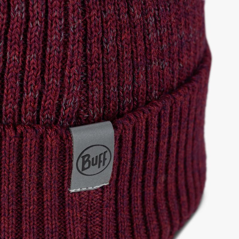 Buff Merino Active Beanie Solid Garnet