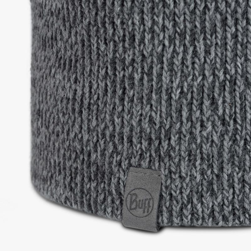 Buff Knitted Beanie Jarn Grey Melange