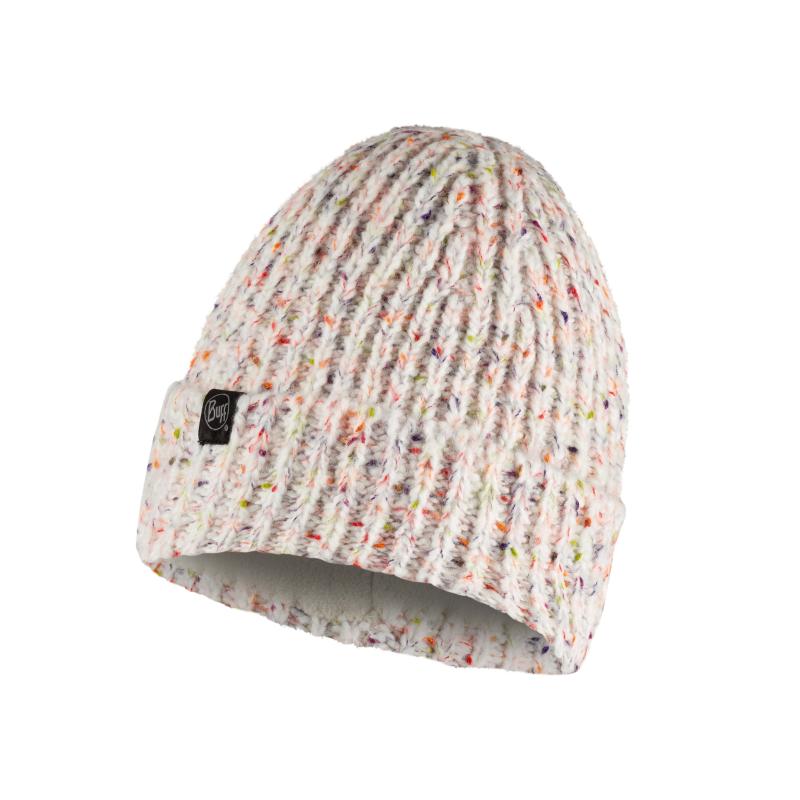 Buff Knitted & Fleece Hat Kim White