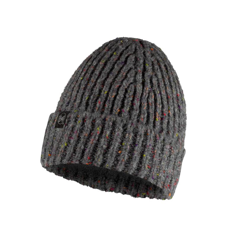 Buff Knitted & Fleece Hat Kim Grey