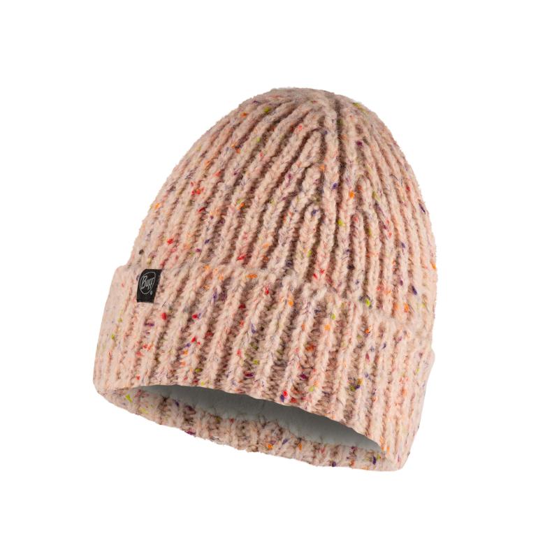 Buff Knitted & Fleece Hat Kim Pale Pink