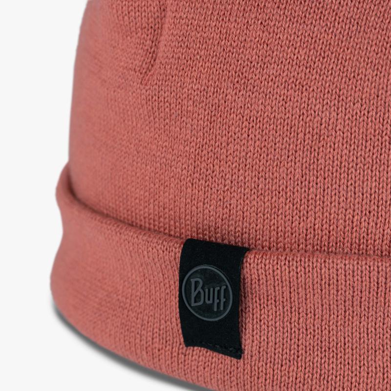 Buff Knitted Beanie Elro Crimson