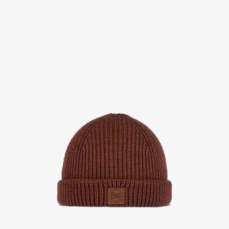 Buff Knitted Beanie Clum Cinnamon