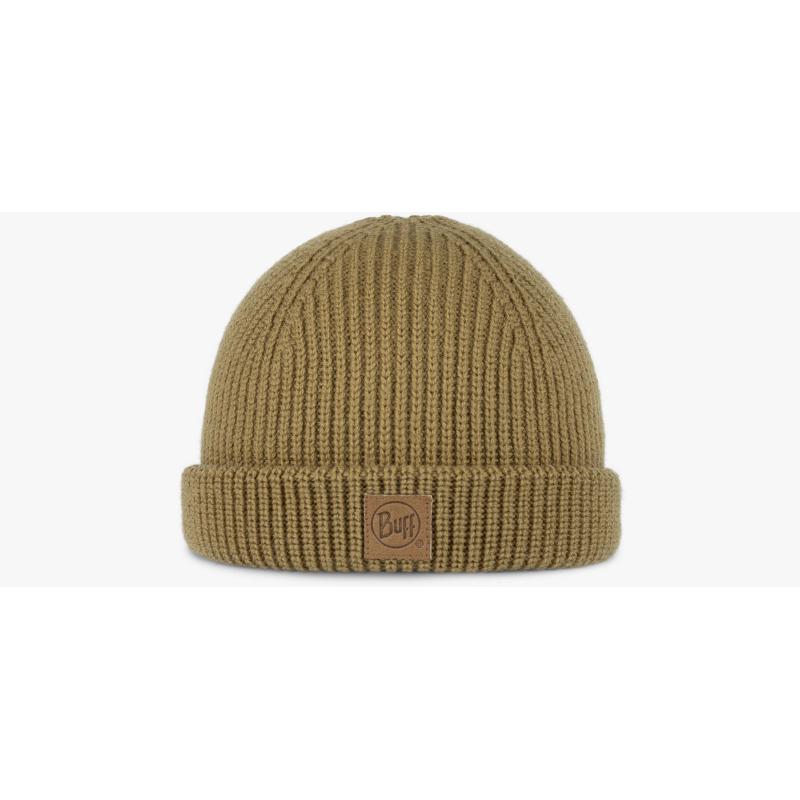 Buff Knitted Beanie Clum Brindle Brown