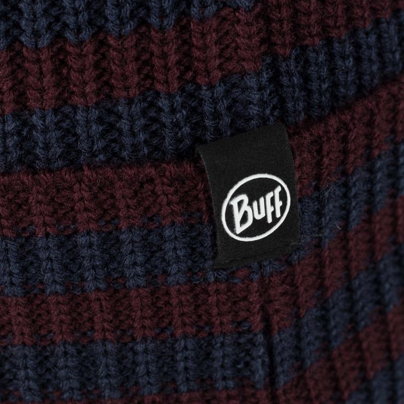 Buff Knitted Beanie Zuma Stripes Night Blue