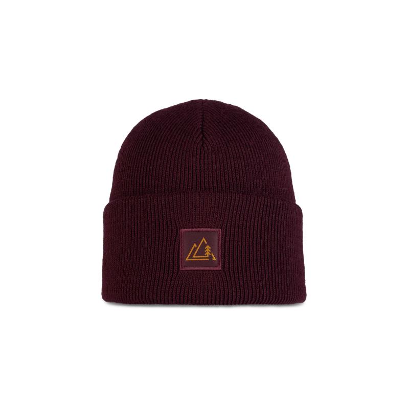 Buff Knitted Hat Frint Dahlia