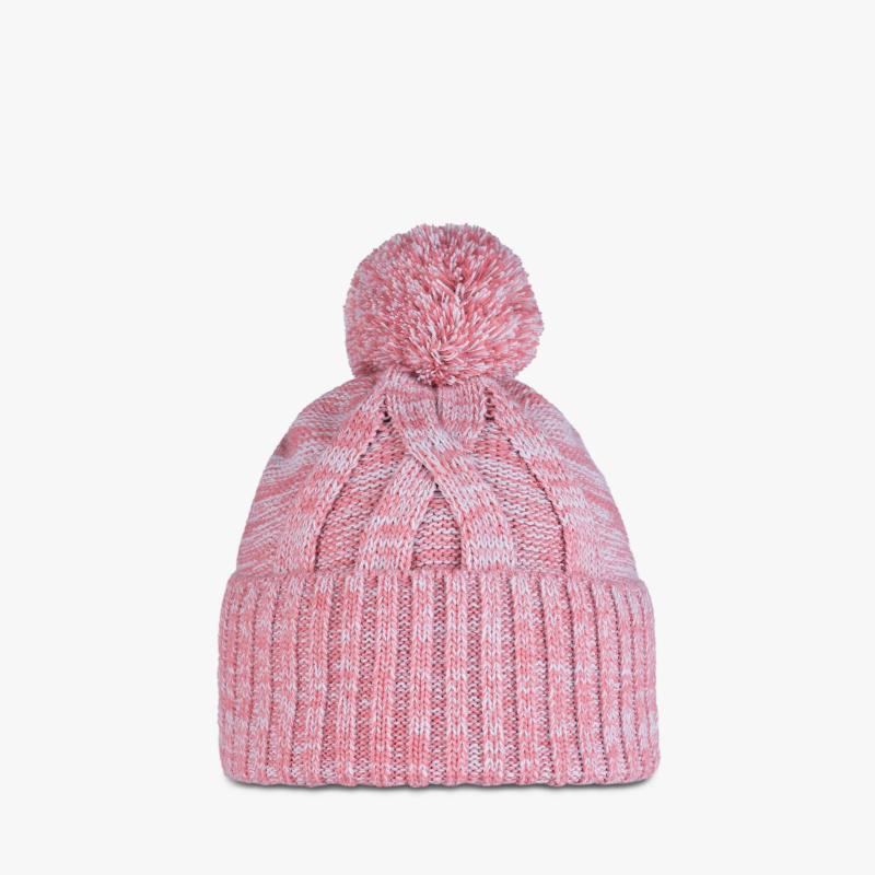 Buff Knitted & Fleece Hat Blein Pale Pink