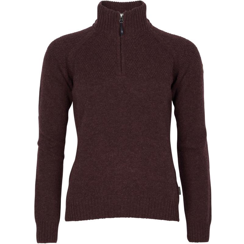 Pinewood Värnamo T Neck Women Sweater Earth Plum Melange XS