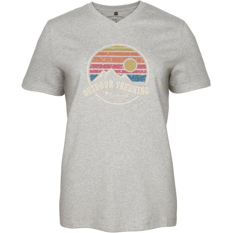 Pinewood Finnveden Recycled Outdoor Women T-Shirt L.Grey Melange XS