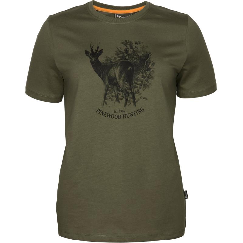 Pinewood Roe Deer Women T-Shirt Olive XS