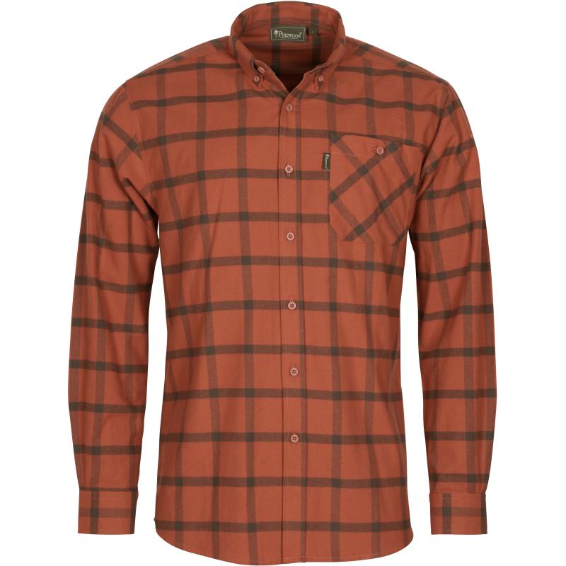 Pinewood Värnamo Flannel Shirt Terracotta/Suede Brown S