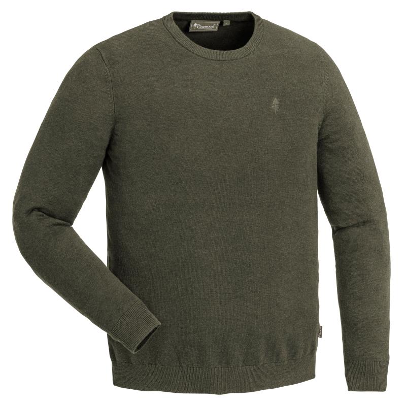 Pinewood Värnamo Crewneck Knitted Sweater Green Melange S