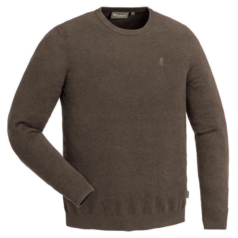 Pinewood Värnamo Crewneck Knitted Sweater Brown Melange S