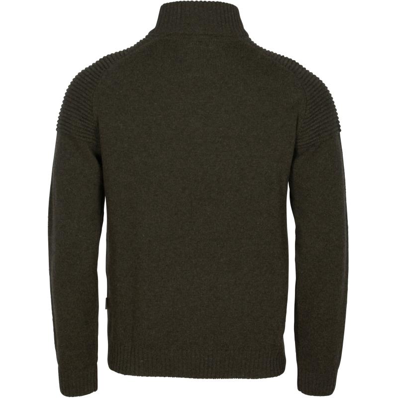 Pinewood Värnamo T Neck Sweater D.Green Melange S