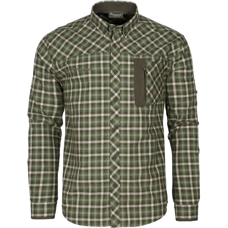 Pinewood Wolf Shirt Pine Green/Offwhite S