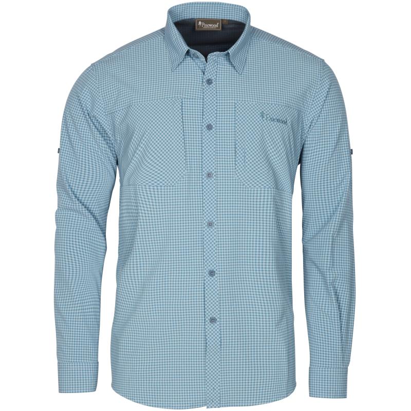 Pinewood InsectSafe Shirt Fog Blue/Offwhite S