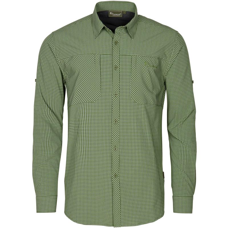 Pinewood InsectSafe Shirt Pine Green/Offwhite S