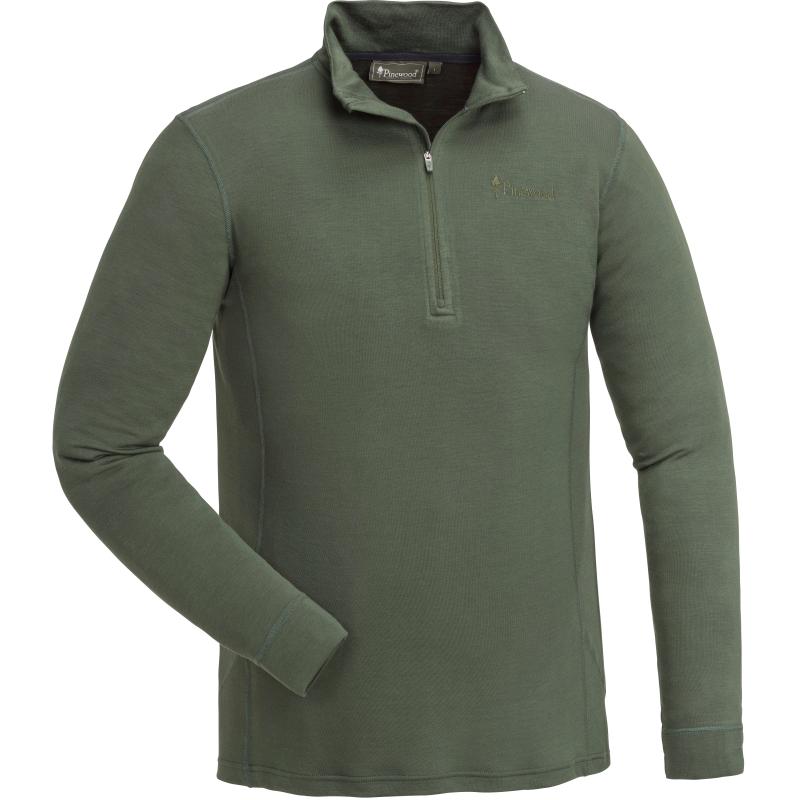 Pinewood Abisko Merino Baselayer Half Zip D.Mossgreen S