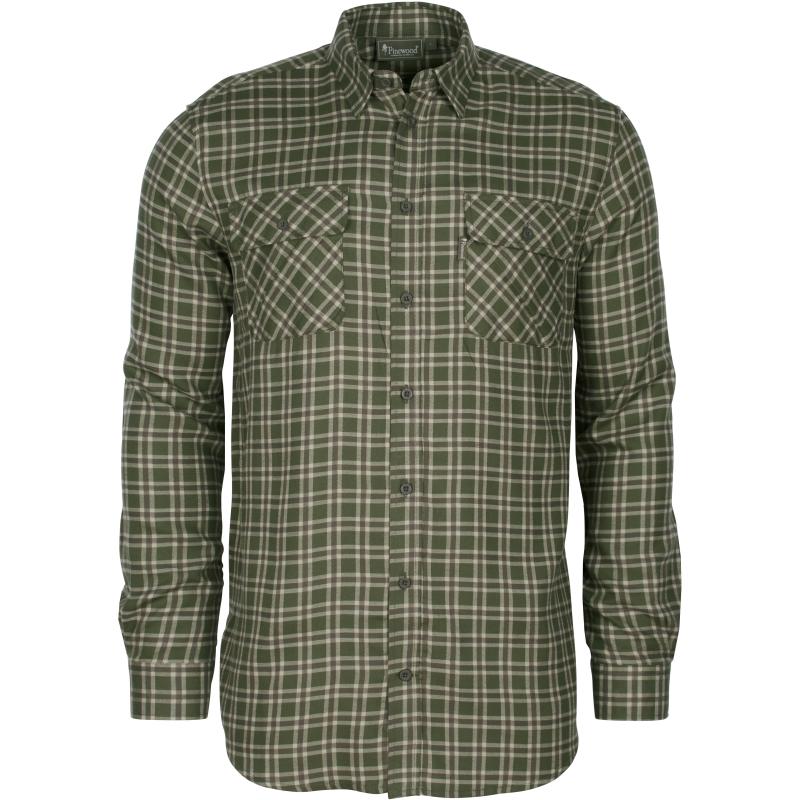 Pinewood Lappland Wool Shirt Mossgreen/L.Khaki S