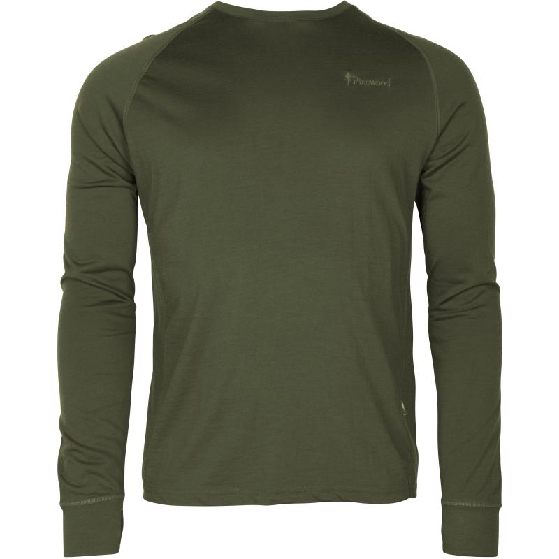 Pinewood Lappland Merino Wool L/S T-Shirt Mossgreen S