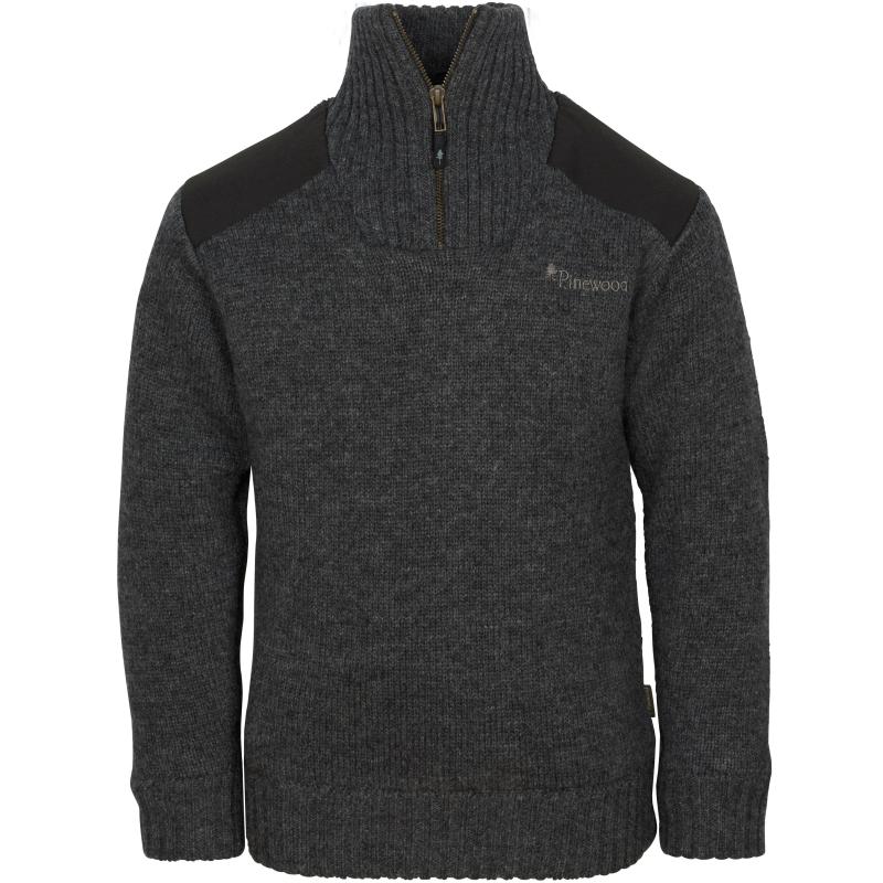 Pinewood Hurricane Kids Sweater D.Grey Melange 128