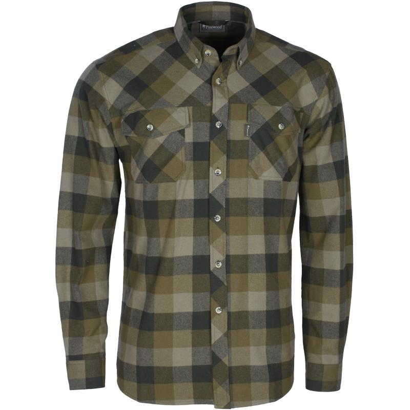 Pinewood Lumbo Shirt Olive/Suede Brown M