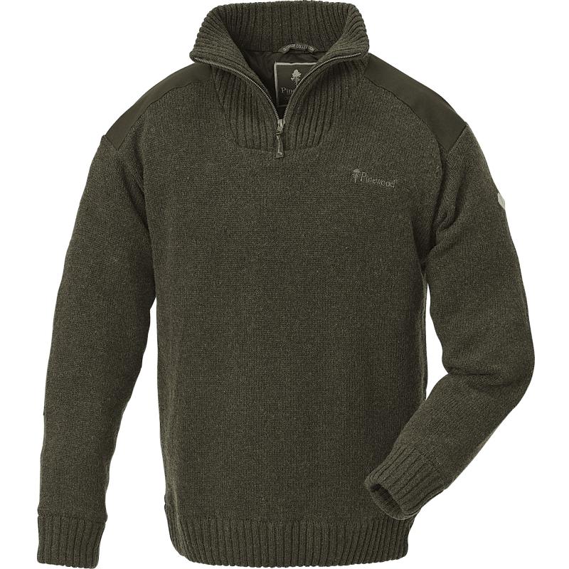 Pinewood Hurricane Sweater D.Green Melange S