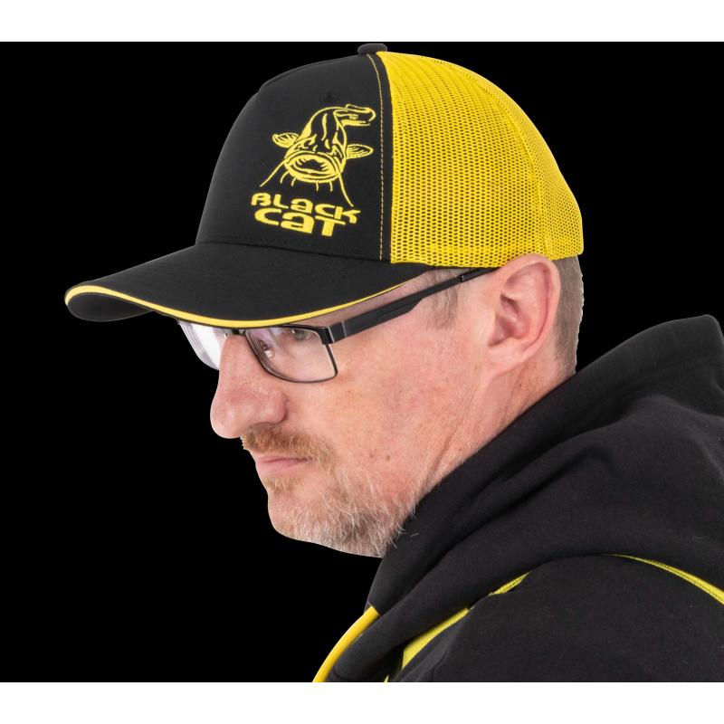 BlackCat Black and Yellow Trucker Cap