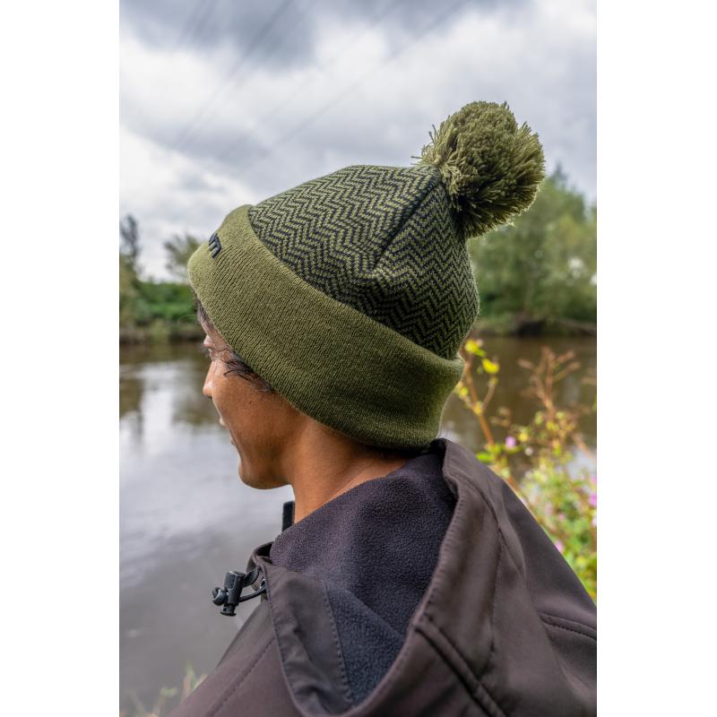 Korum Thermal Beanie Hat - Black/Olive