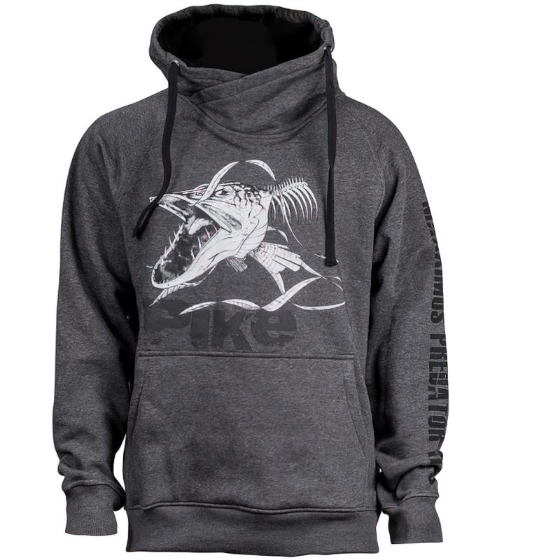 FLADEN Hoody angry skeleton pike grey L