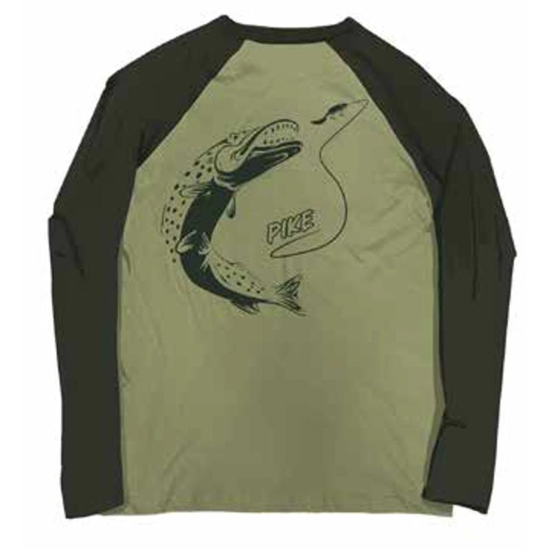 Fladen T-shirt long sleeve duo green pike L