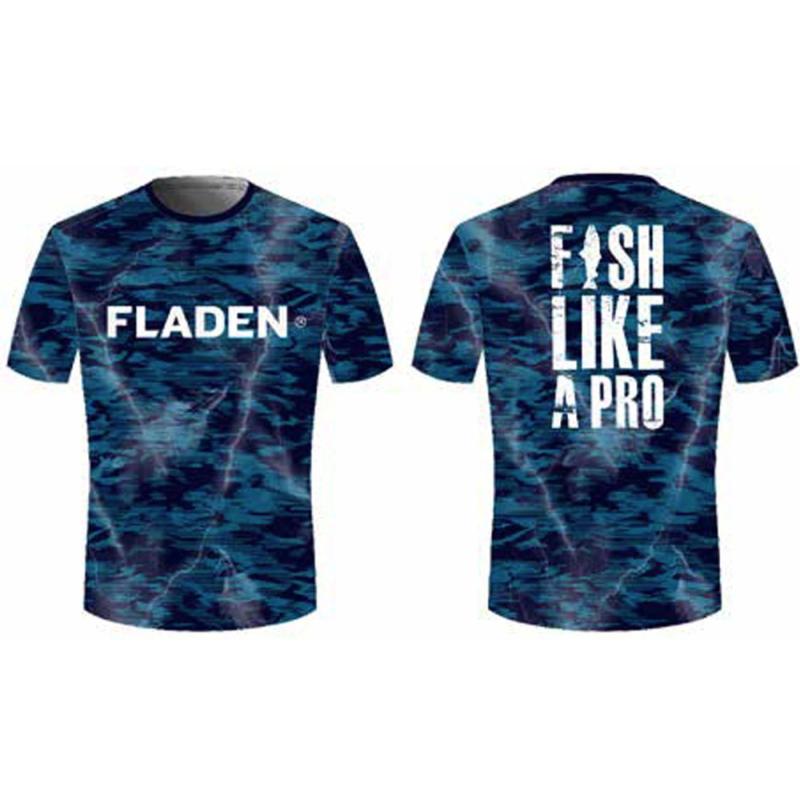 Fladen T-shirt UV blue camou L