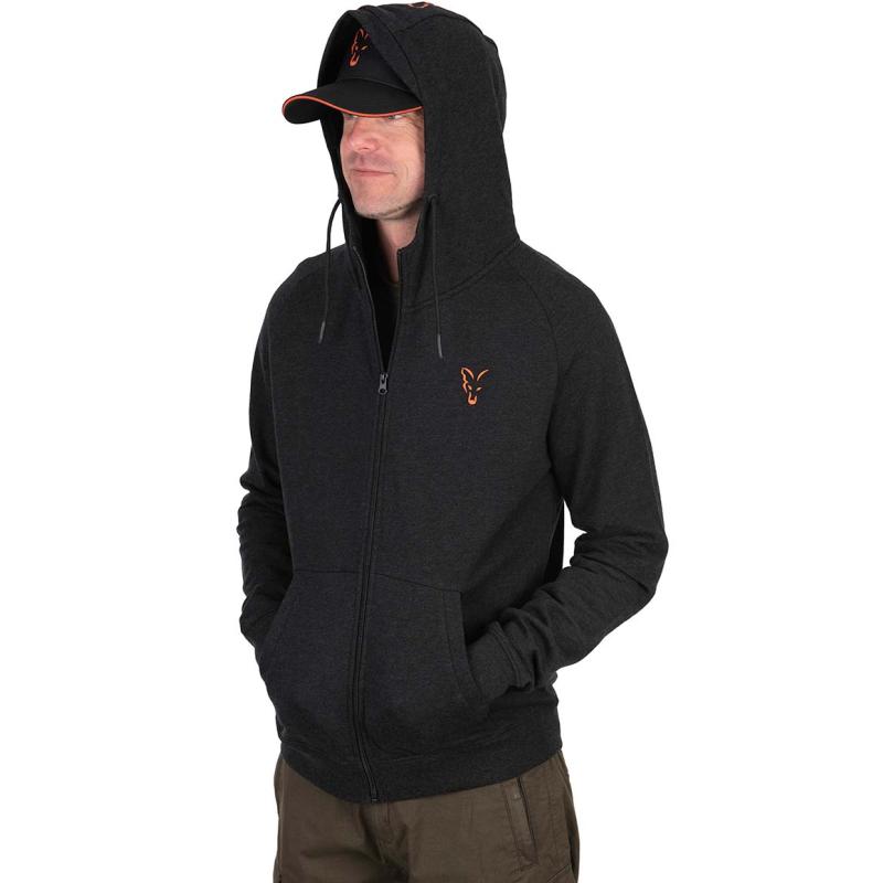 Fox Collection LW Hoody - Black / Orange - S