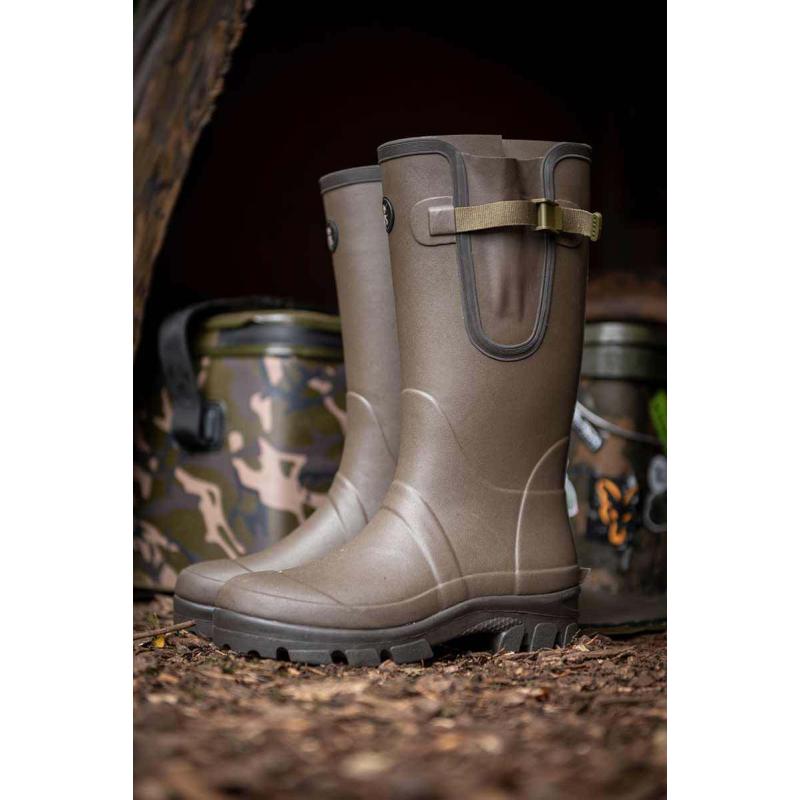 Neoprene lined Camo/Khaki Rubber Boot (Size 7)