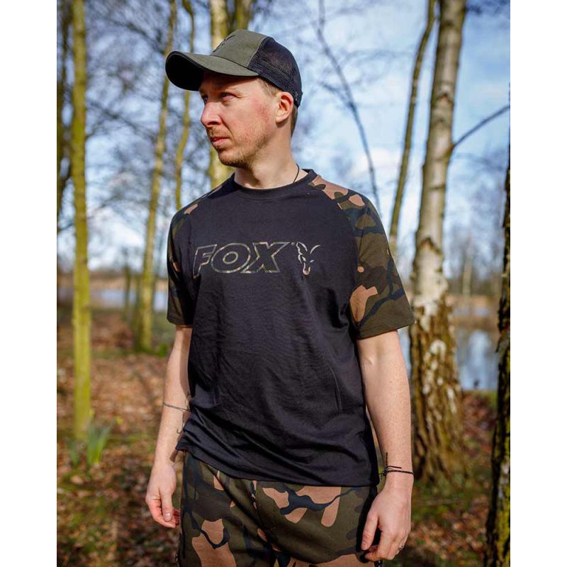 Fox Black / Camo Outline T - large