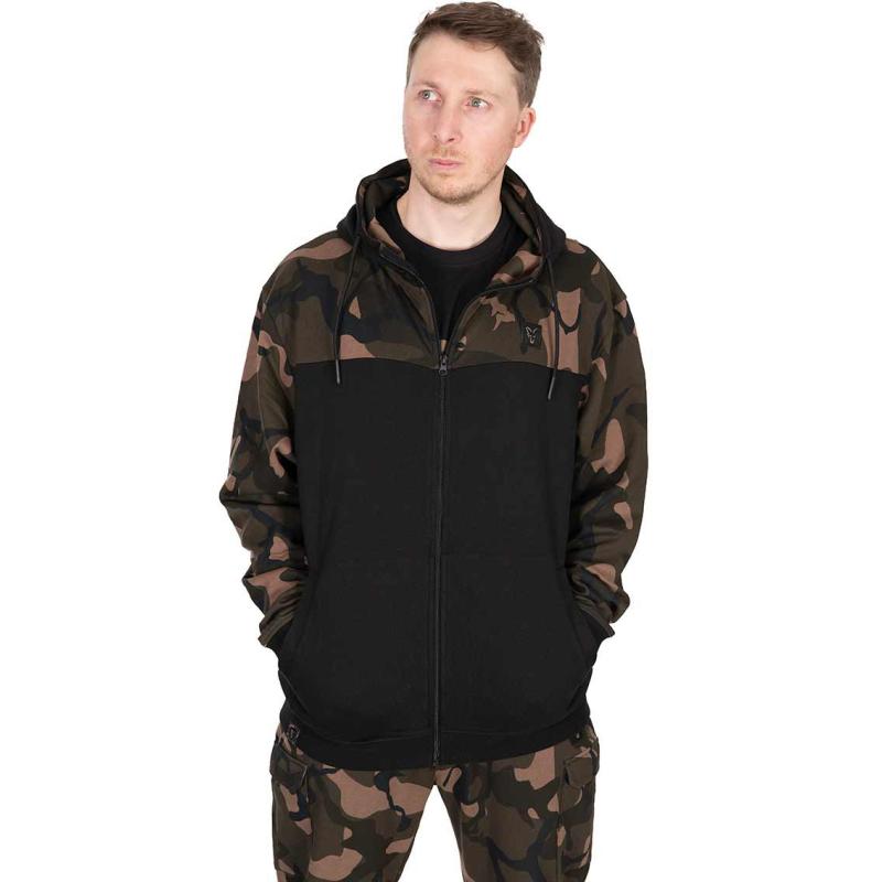 Fox LW BLack / Camo Split Zip Hoody SMALL