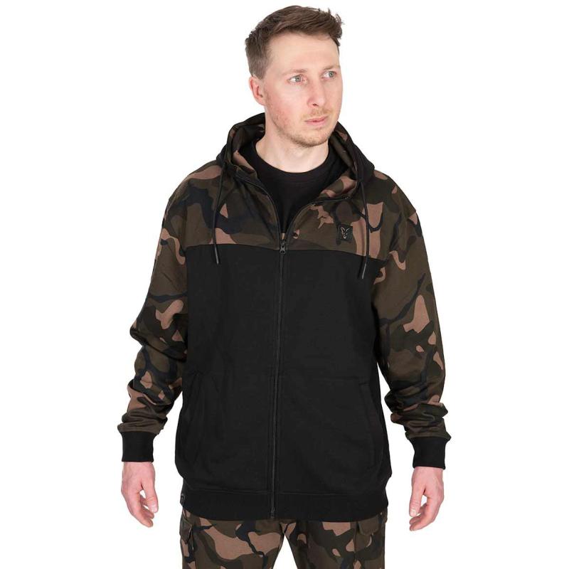 Fox LW BLack / Camo Split Zip Hoody SMALL