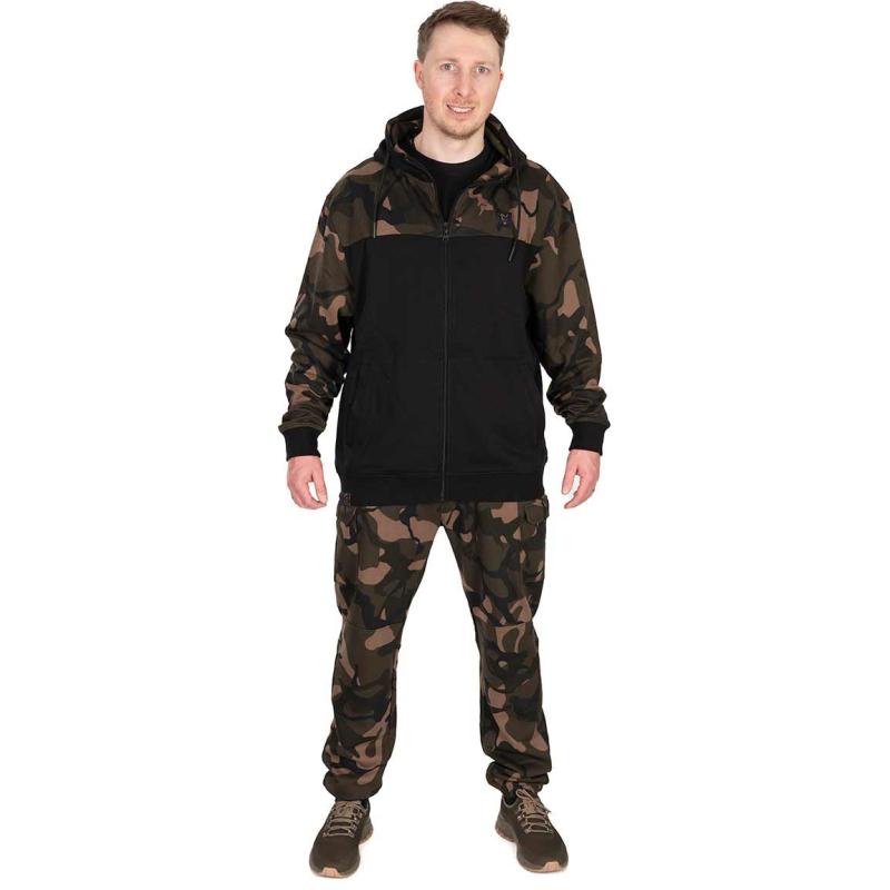 Fox LW BLack / Camo Split Zip Hoody SMALL