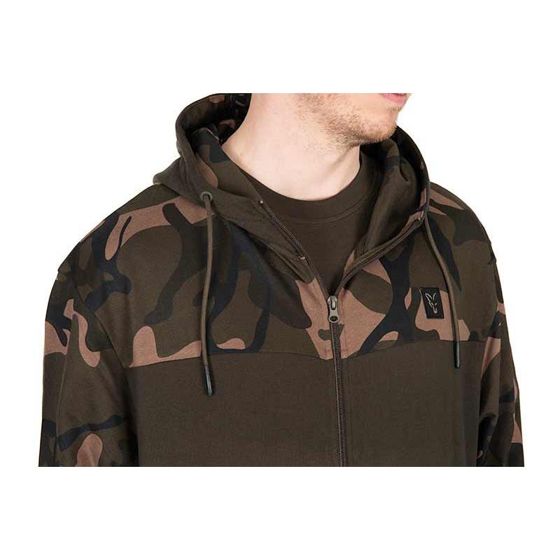 Fox LW Khaki / Camo Split Zip Hoody SMALL