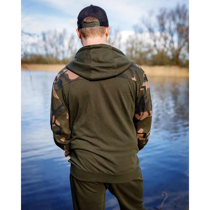 Fox LW Khaki / Camo Split Zip Hoody MEDIUM