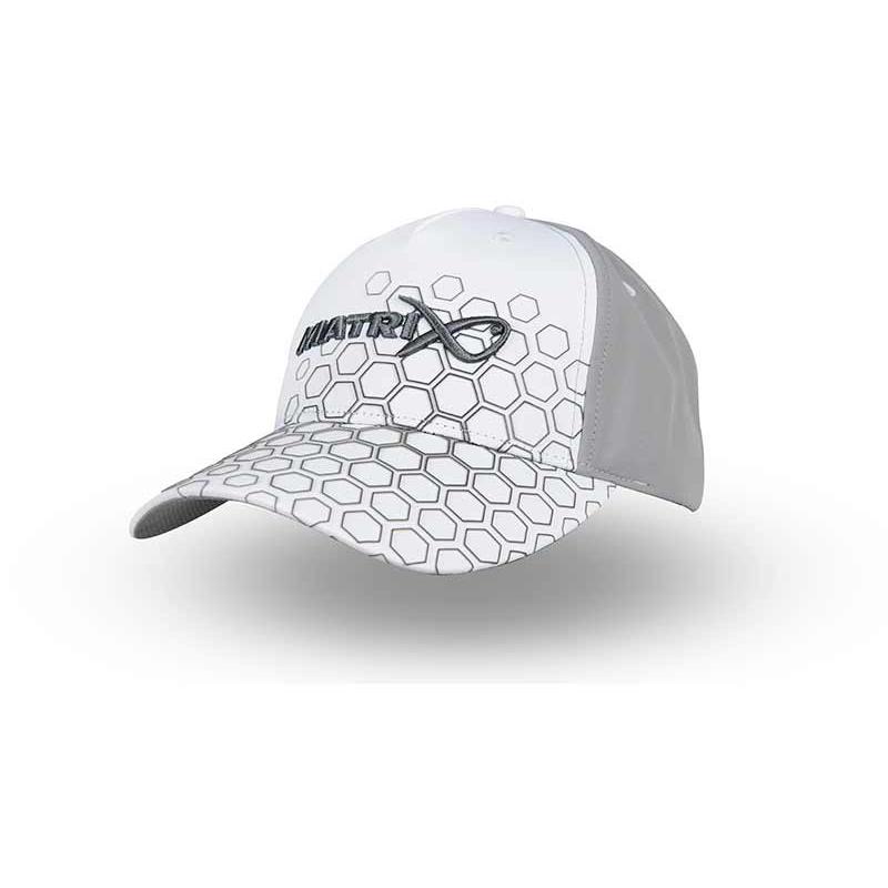 Matrix Hex Print Baseball Cap  - White