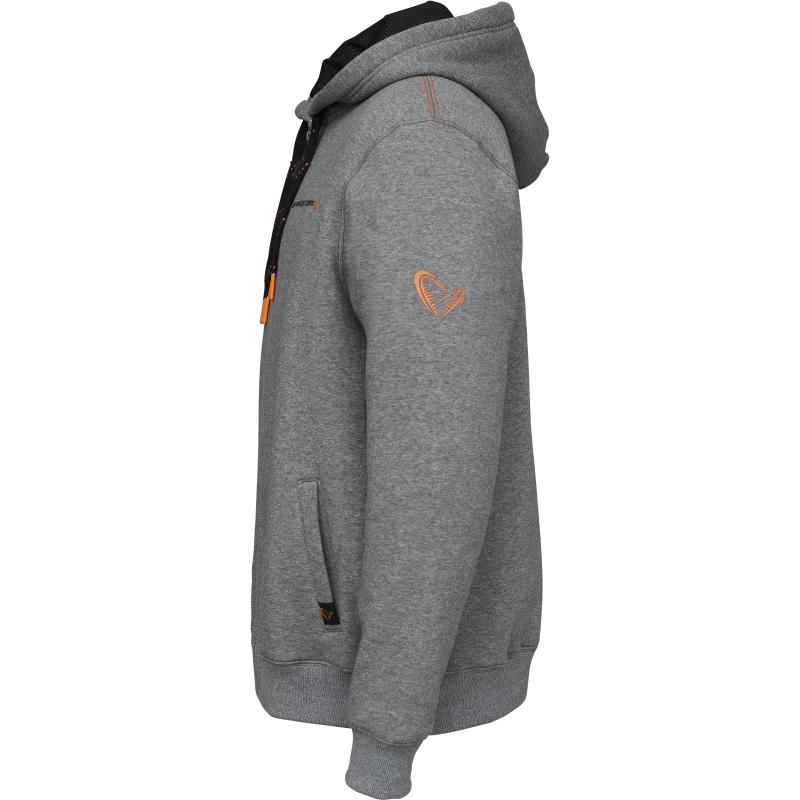 Savage Gear Classic Zip Hoodie L Grey Melange