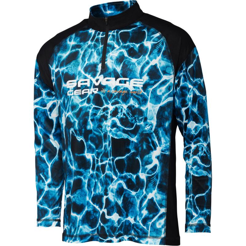 Savage Gear Marine Uv Long Sleeve Tee S Sea Blue