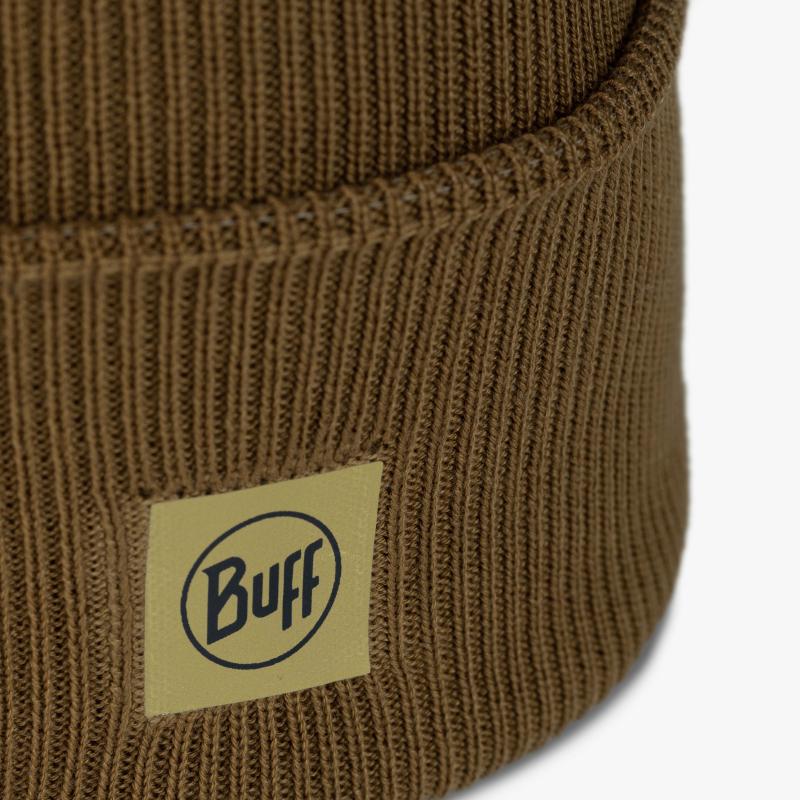 Buff Crossknit Beanie Brindle Brown