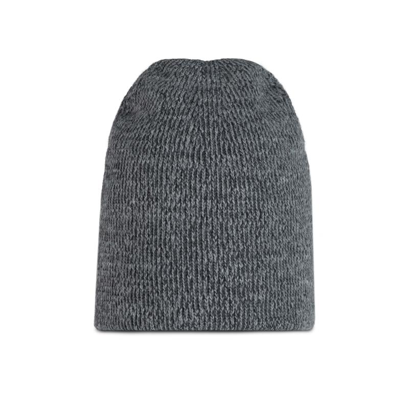 Buff Knitted Beanie Jarn Grey Melange