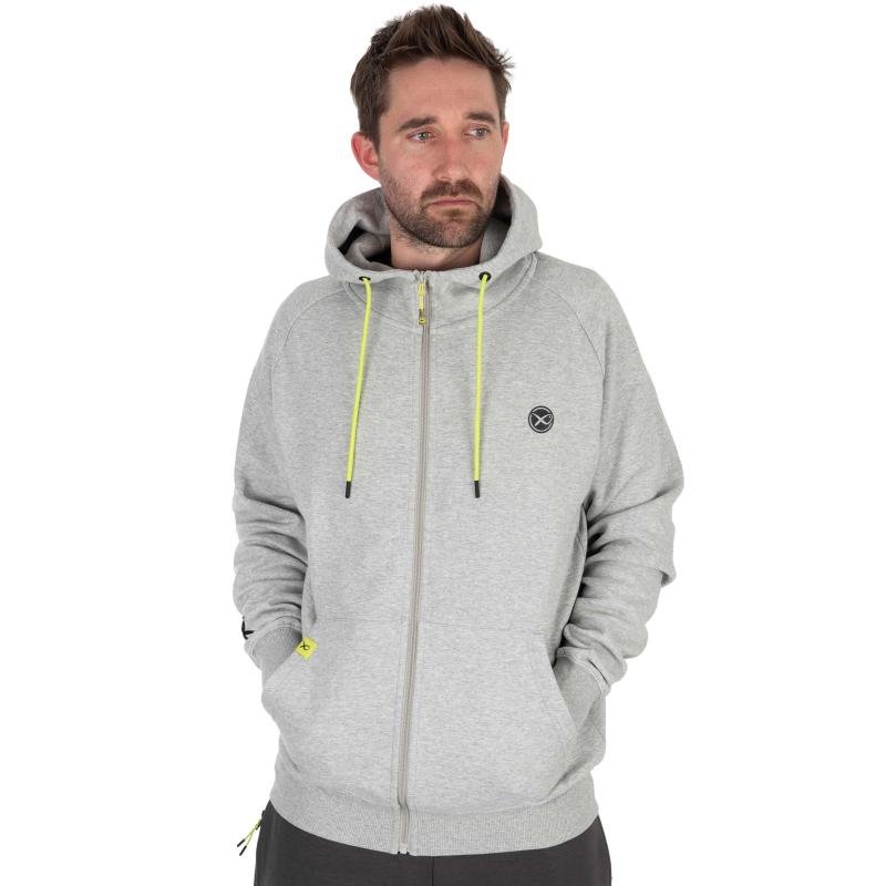 Matrix Full Zip Hoody Marl Grey/Lime (Black Edition) - M