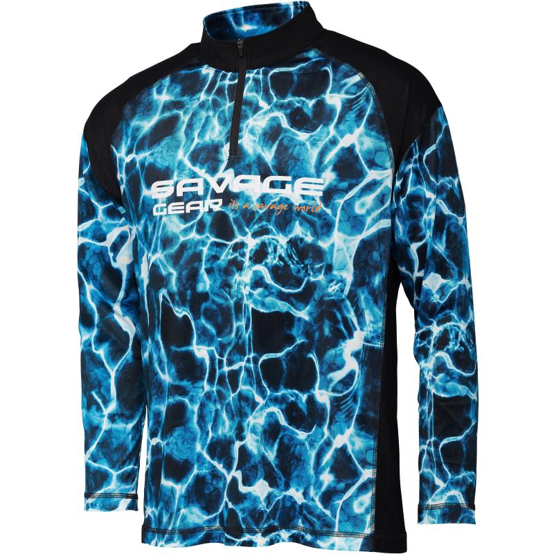 Savage Gear Marine Uv Long Sleeve Tee Xxl Sea Blue